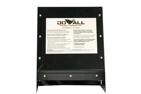 Air Strike Pellet Trap For 800fps Airguns With Interchangeable Silhouette Targets And Paper Target Compatibility Heavy Duty Steel Backdrop Catcher Black featuring label and instructions