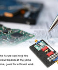 Dual Slot Steel PCB Holder For Soldering IC Chips And BGA Work, Hands Free Clamp For Dual Board Fixing with circuit boards