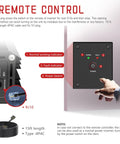 Remote control panel of Heavy Duty 2000 Watt Power Inverter shows power indicators and switch for easy operation.