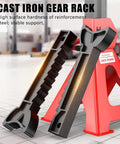 Heavy Duty Red Jack Stands Set 3 Ton Capacity 6000 Lbs Self Locking Ratchet Steel Pyramid Base Adjustable Height From Eleven And A Half Inches To Sixteen And Three Quarters Inches Ideal For Cars And Sedans