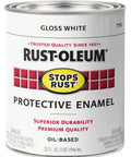 Heavy Duty Brush On Protective Enamel Paint In Gloss White in a 32 fl oz can, oil-based formula for rust protection.