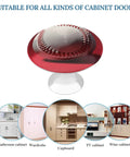 Sport Baseball Cabinet Knobs 2 Pack Stainless Steel Drawer Pulls 1.1 Inch Length 0.8 Inch Height for Dresser Closet Cupboard Bifold Doors Vintage Kitchen Hardware Decor Game Day Ready