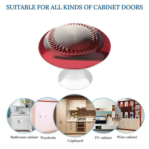 Sport Baseball Cabinet Knobs 2 Pack Stainless Steel Drawer Pulls 1.1 Inch Length 0.8 Inch Height for Dresser Closet Cupboard Bifold Doors Vintage Kitchen Hardware Decor Game Day Ready
