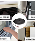 Rock Solid Heavy Duty Closed Cell Foam Weather Stripping For Doors And Windows Self Adhesive 1 4 Inch By 1 8 Inch Tape 3 Pack Set shown on various surfaces.