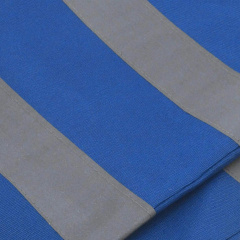 Close-up of blue fabric with gray reflective tape detail, from 10 Pack Hi Visibility Safety Vests For Adults With Reflective Tape Bright Orange Color Breathable Lightweight Construction Workwear For Men And Women