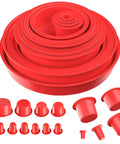 Red 23 Piece Automotive Cap Plugs Kit For Smoke Machine Leak Testing And Pipeline Sealing on white background