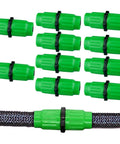 Top Tier Expandable Garden Hose Repair Kit With Leak-Free Female Male Plastic Connectors For Quick Flexible Tube Fixes On Pocket Flexi And Retractable Hoses Up To 1/2 Inch For Super Easy Yard Maintenance And Zero Drip Hassle. green plastic hose repair connectors with 1/2 inch braided hose