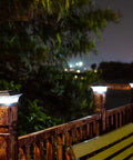 Solar Post Cap Lights For 4x4 Wooden Posts Outdoor LED Deck And Fence Cap Light With Dual Modes Warm White Or Bright White Self-Contained