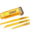 Bi Metal Reciprocating Saw Blades Kit, 10 Piece Set, 6 to 9 Inch, with durable case, blades laid out beside case