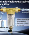 Reusable 40 Micron Spin Down Sediment Filter And Reusable Water Filter For Whole House Pre Filtration System Diagram