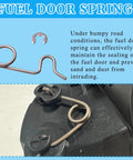 Premium Stainless Steel Fuel Door Spring Fits 2007-2020 Toyota Tundra Gas Tank Valve Flip Lever, showing installation details.