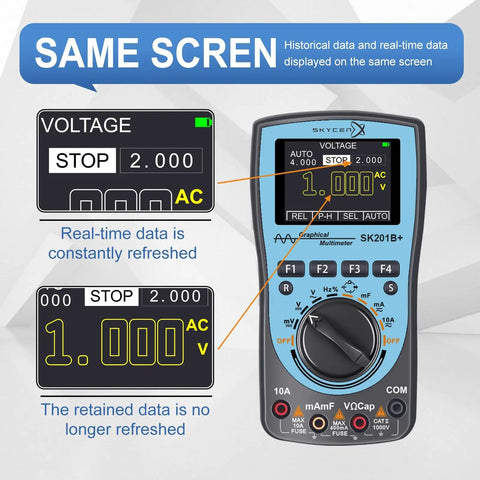 2 In 1 Oscilloscope Multimeter With 2.4 Inch Color Screen 1 MHz Bandwidth 2.5 Msps Sampling Rate For Quick Signal Capture