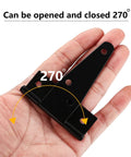 Heavy Duty T Strap Gate Hinges For Outdoor Doors Fences Barns And Sheds Black 12 Pack 3 Inch Durable Iron Hinges shown in hand