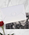Floral Graphite Print Greeting Cards Half Fold 4x6 Inches All Occasion Invitations and Celebrations Photo Paper White Card