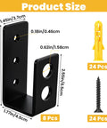 8 Pack Heavy Duty 2x4 Door Barricade Brackets U Shaped Wood Mount Security Bar Holders dimensions and components