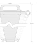 Diagram of 15 Piece Metric Combination Wrench Set 8 To 22 Mm With Angled Open End And 12 Point Box End Holder showing dimensions