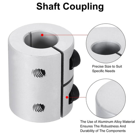 Rock Solid Aluminum Shaft Coupler For 10 To 12.7 mm ID And 30 mm Length Gutsy Torque Transmission For Motors 3D Printer Drive