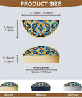Product size diagram for Straight Up Stunning Floral Tile Cabinet Handles, 2 Pack Semicircle Drawer Pulls, 3 Inch Center To Center Spacing.