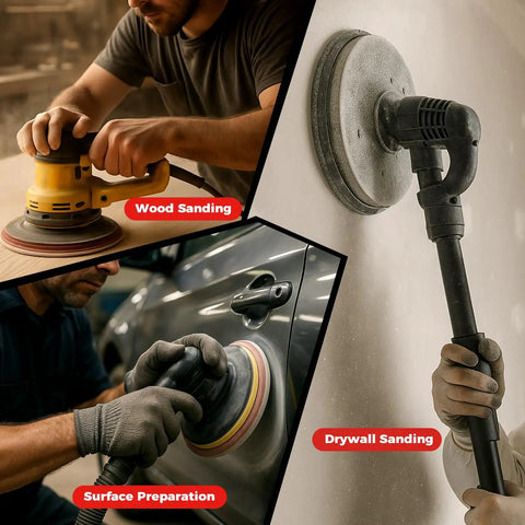 Pro Grade 70 Pack 9 Inch Sanding Discs Hook And Loop Self Stick 8 Hole For Drywall Sander Assorted Grits used on wood and car surfaces