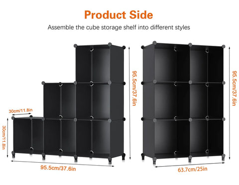 Product side view of the Smooth Setup Stackable Cube Storage Organizer Built For Quick Closet Upgrades And Smart Home Organization.
