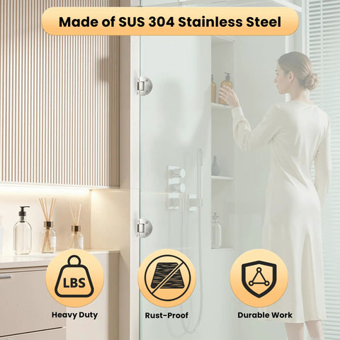Brushed Nickel 90 Degree Glass Shower Door Hinge In SUS304 Stainless Steel Built To Last Rustproof And Corrosion Resistant