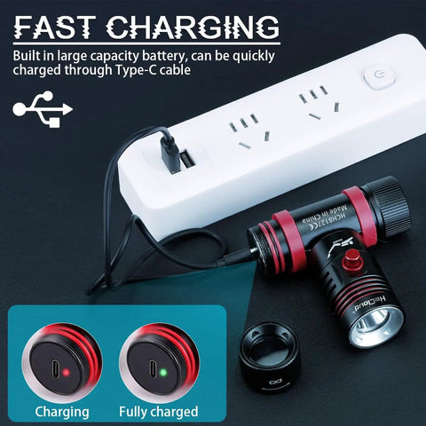 2000 Lumen Scuba Dive Light Beast Bright Rechargeable Underwater Headlamp With USB Charging IPX8 Waterproof Three Modes