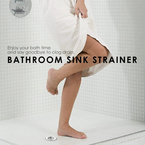 Mini Stainless Steel Bathroom Drain Strainer Two Pack With Two Point One Seven Inch Diameter And Two Millimeter Micro Perforations in shower.