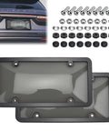 2 Pack Clear License Plate Protectors With Unbreakable Transparent Frames And Screw Cap Kit For Front And Rear Use Anti Rust ABS Plastic All Weather Protection Weatherproof Durable Holders For Standard American Vehicles