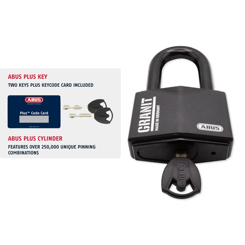 Granit Alloy Steel Padlock With 2 Inch Shackle, Keyed Alike, High Security Disc Cylinder, Hardened Steel Body And Shackle, Tough As Nails Against Picking, Code 5544653, Perfect For Gates, Sheds, Lockers, And Storage.
