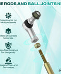 Club Car Golf Cart Tie Rod Kit With Ball Joints And Rack Pinion Drag Link For DS Carryall Turf Villager 2009 Up Gas Or Electric Carts OEM 103354701 103653401 102022601 102022602, showing a tie rod with ball joints and features illustration.