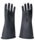 Pair of black Class 1 Electrical Gloves Built From Natural Rubber For Real Deal Electrical Work OSHA NFPA CSA Certified Exceeding ASTM D120 And EN60903 Standards For Safe Hands On Live Wires