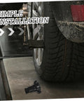 Durable Plastic Spare Tire Hold Down Bolt for Secure Mounting, Easy Installation shown near car tire on lift