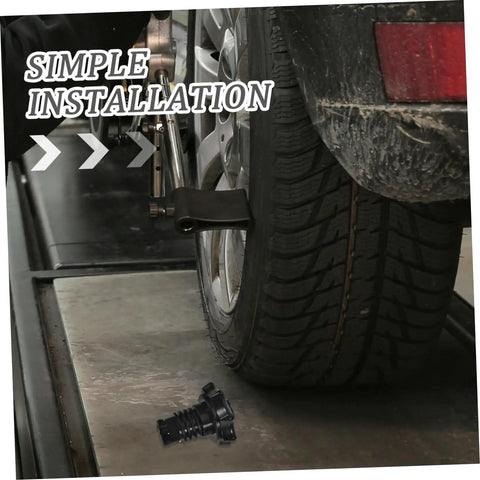 Durable Plastic Spare Tire Hold Down Bolt for Secure Mounting, Easy Installation shown near car tire on lift
