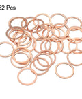 Hella Tough 52 Piece Flat Copper Washers 22 X 27 X 1.5 Mm Metric Sealing Crush Ring Gaskets for Hydraulic Fittings showing copper washers.