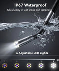 Two-Way 210° Articulating Borescope With 4.3 Inch 1080P Endoscope Camera And LED Light For Quick Engine And HVAC Inspections Pro-Grade Flexible Probe Crystal Clear Real-Time Views For Easy Troubleshooting, IP67 waterproof probe