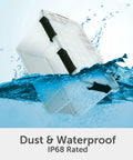 54 Quart Tough As Nails Crystal Clear Storage Tote With IP68 Rated Gasket Sealed Lid in water demonstrating waterproof features.