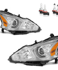 Headlights With Bulbs For 2013 2014 2015 Nissan Altima 4 Door Sedan Replacement Driver And Passenger Side Not For Xenon Or HID