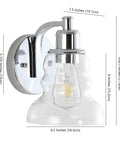 4 Light LED Vanity Light Fixture In Brass Gold And Oil Rubbed Bronze With Clear Glass Shade for bathroom, chrome finish details shown