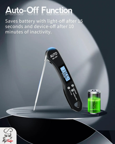 Fast Read Meat Thermometer For Grill Masters And Home Cooks, 1.2 Second Read, Plus Or Minus 1 F Accuracy with auto-off feature