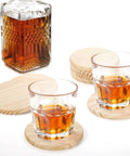 Unfinished round wooden coasters, 4-inch diameter, 24-pack with 96 foam knots for DIY crafts