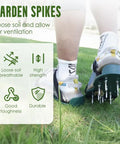 Lawn Aerator Shoes For Grass Health With Adjustable Straps And Heavy Duty Spikes One Size Fits All Green Spike Shoes