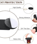 Heckin Smooth Felt Furniture Pads For Hardwood Floors Anti Scratch Guards round and square pads showing adhesion and size customization.