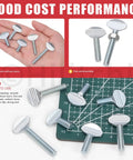 Tough As Nails Fifty Piece Full Thread Thumb Screws Five Sizes Quarter Twenty Carbon Steel Finger Tight Hardware Kit on green cutting mat.