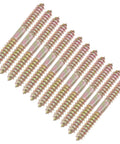 12 Pack Double Ended Screws M10 Hanger Bolts 10x100mm Carbon Steel Heavy Duty Fasteners For Wood And Metal Projects Easy Install And Secure Connection Ideal For Framing Decks Shelves And Heavy Construction Tasks, 10-pack laid out