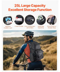 Cyclist with Hydration Backpack With 2L Water Bladder, 25L Large Capacity Daypack For Hiking, Cycling, Running And Outdoor Adventures