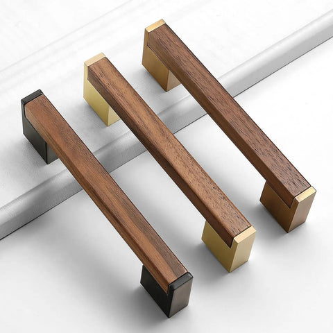Black Walnut Zinc Alloy Cabinet Pull Four Pack 7.56 Inch Center To Center Drawer Knob For Kitchen Cabinets And Furniture Hardware