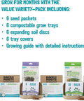 DIY Microgreen Grow Kit Six Grow Variety Pack For Organic Non GMO Pesticide Free Home Kitchen Garden Easy Setup Fresh Greens