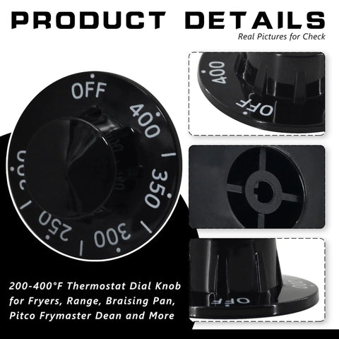 Thermostat Stove Knob Dial Replacement 200 To 400 F Fits Fryers Braising Pans Ranges Ovens And Kitchen Burners OEM Quality