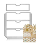 Stitched Slots Pocket Die Cut Set For Card Making And Scrapbooking, Large 4.88x5 inch pocket die, metal cutting dies with crafted pocket tags