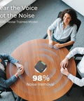 Portable Conference Speaker And Microphone With 360 Degree Voice Pickup USB C And Bluetooth Speakerphone for online meetings on table.